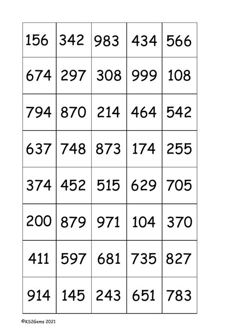 list of three digit numbers
